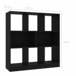 vidaXL Knižnica, čierna 97,5x29,5x100 cm, kompozitné drevo – Obrázok 6