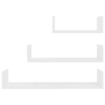 vidaXL Nástenné police 3 ks, biele, kompozitné drevo – Obrázok 4