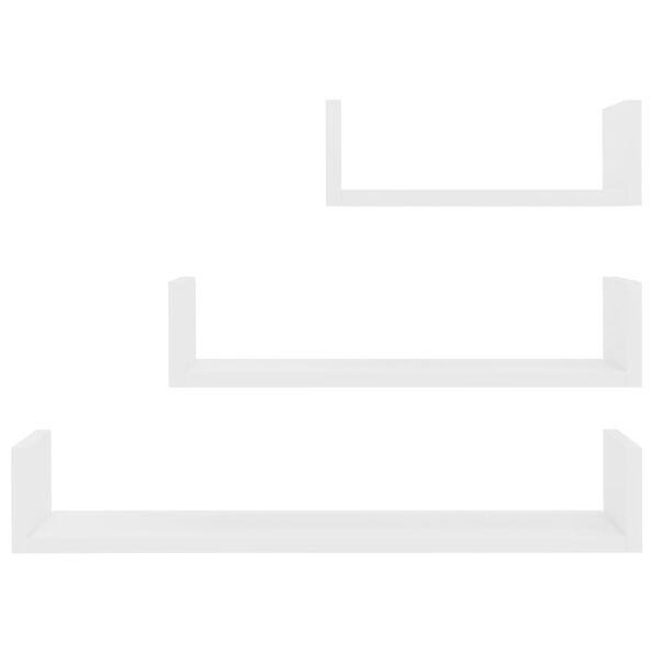 vidaXL Nástenné police 3 ks, biele, kompozitné drevo – Obrázok 4