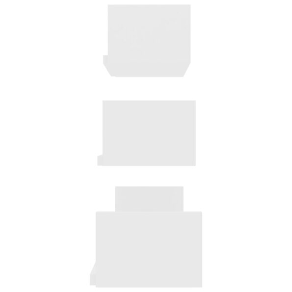 vidaXL Nástenné police 3 ks, biele, kompozitné drevo – Obrázok 5