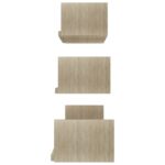 vidaXL Nástenné police 3 ks, dub sonoma, kompozitné drevo – Obrázok 5