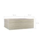 vidaXL Nástenný nočný stolík, dub somoma 40x30x15 cm, kompozitné drevo – Obrázok 7