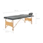 vidaXL Masážny stôl, 3 zóny, drevený rám, antracitový 186x68 cm – Obrázok 12