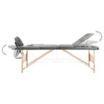 vidaXL Masážny stôl, 3 zóny, drevený rám, antracitový 186x68 cm – Obrázok 3