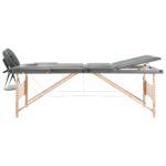 vidaXL Masážny stôl, 3 zóny, drevený rám, antracitový 186x68 cm – Obrázok 4