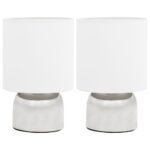 vidaXL Stolové lampy 2 ks, dotykové tlačidlo, biele E14 – Obrázok 2