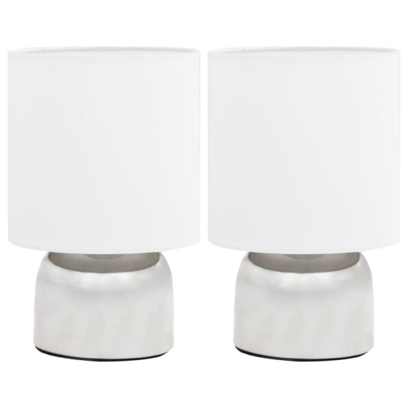 vidaXL Stolové lampy 2 ks, dotykové tlačidlo, biele E14 – Obrázok 2