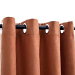 vidaXL Zatemňovacie závesy s kovovými očkami 2 ks, hrdzavé 140x245 cm – Obrázok 4