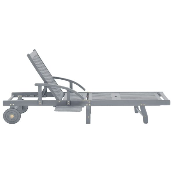 vidaXL Záhradné ležadlo sivé akáciový masív – Obrázok 3