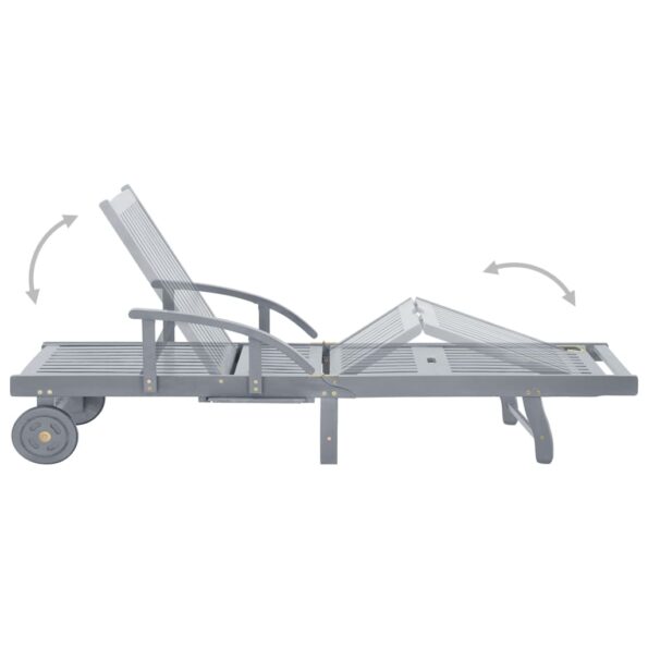 vidaXL Záhradné ležadlo sivé akáciový masív – Obrázok 5