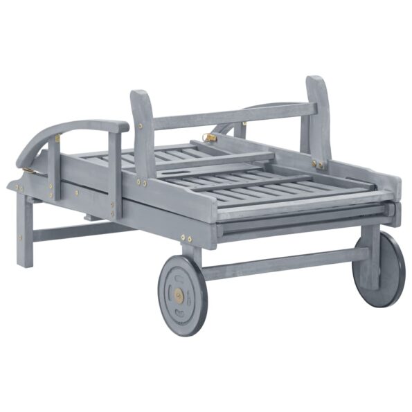 vidaXL Záhradné ležadlo sivé akáciový masív – Obrázok 6