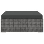 vidaXL Taburetka 1 ks s podložkou, polyratan, sivá – Obrázok 3