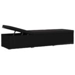 vidaXL Záhradné ležadlo s podložkou polyratan čierne – Obrázok 6