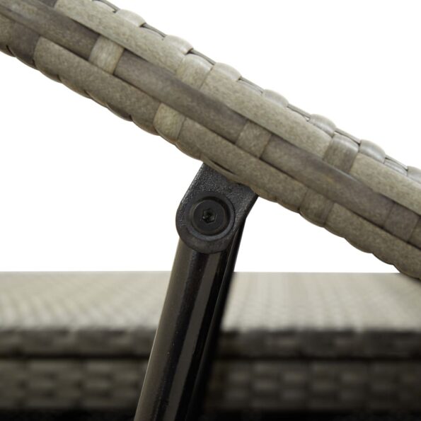 vidaXL 2-miestne ležadlo s vankúšom sivé polyratanové – Obrázok 9