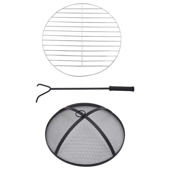 vidaXL Mozaikové ohnisko so stolom, modro biele 68 cm, keramika – Obrázok 9