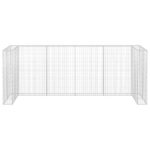 vidaXL Gabiónová stena na odpadkové koše,pozinkovaná oceľ 320x100x120cm – Obrázok 4