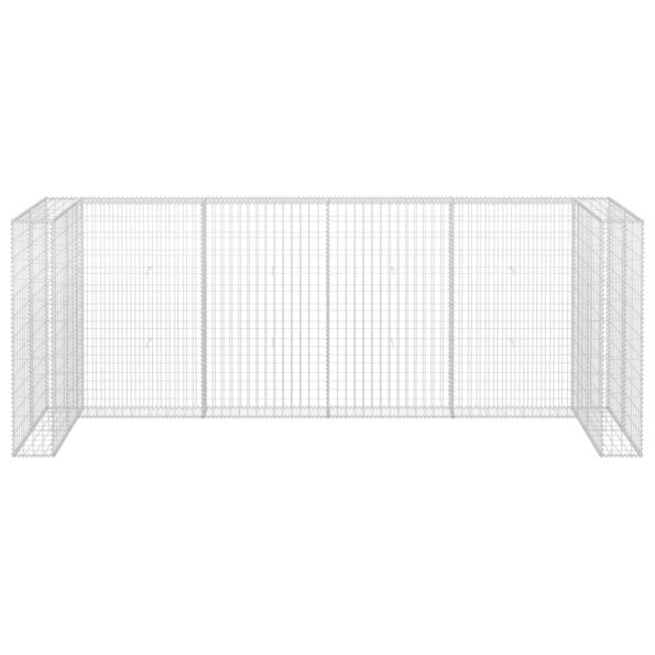 vidaXL Gabiónová stena na odpadkové koše,pozinkovaná oceľ 320x100x120cm – Obrázok 4