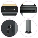 vidaXL Pracovný stôl čierny 160x60x85 cm oceľový – Obrázok 8