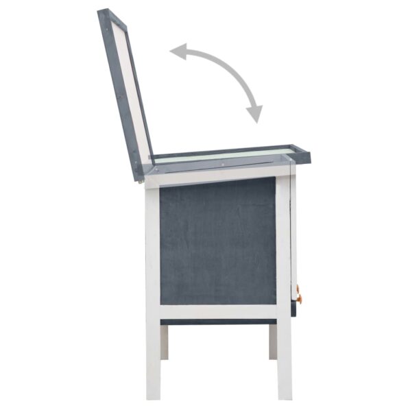 vidaXL Vonkajšia králikáreň, 1 poschodie, sivá, drevo – Obrázok 4