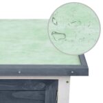 vidaXL Vonkajšia králikáreň, 1 poschodie, sivá, drevo – Obrázok 6