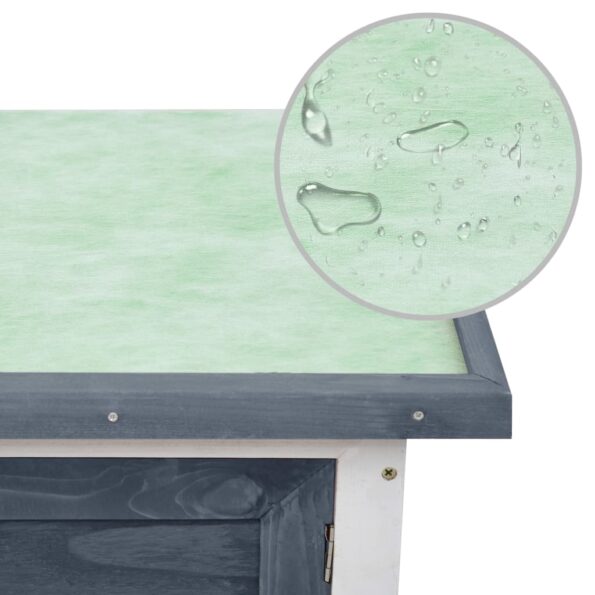 vidaXL Vonkajšia králikáreň, 1 poschodie, sivá, drevo – Obrázok 6