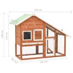 vidaXL Králikáreň 140x63x120 cm jedľové drevo – Obrázok 11
