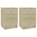 vidaXL Nočné stolíky 2 ks, dub sonoma 38x35x56 cm, kompozitné drevo – Obrázok 2