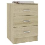 vidaXL Nočné stolíky 2 ks, dub sonoma 38x35x56 cm, kompozitné drevo – Obrázok 3