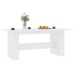 vidaXL Jedálenský stôl biely 180x90x76 cm drevotrieska – Obrázok 3