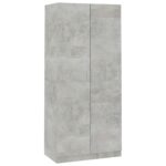 vidaXL Šatník, betónovo sivý 90x52x200 cm, kompozitné drevo – Obrázok 2