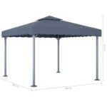 vidaXL Altánok 300x300 cm, antracitový, hliník – Obrázok 4