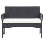 vidaXL 4-dielna záhradná sedacia súprava s vankúšmi polyratan čierna – Obrázok 4