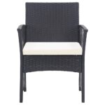 vidaXL 4-dielna záhradná sedacia súprava s vankúšmi polyratan čierna – Obrázok 8