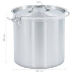 vidaXL Veľkoobjemný hrniec 50 l 40x40 cm nehrdzavejúca oceľ – Obrázok 7