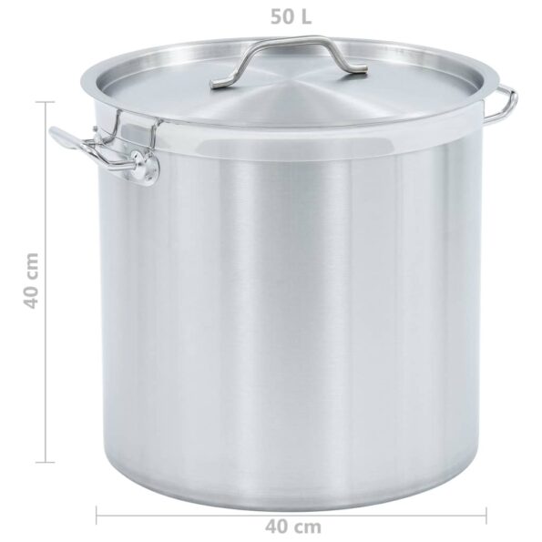 vidaXL Veľkoobjemný hrniec 50 l 40x40 cm nehrdzavejúca oceľ – Obrázok 7