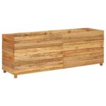 vidaXL Vyvýšený záhon 150x40x55 cm, tíkový masív a oceľ – Obrázok 12