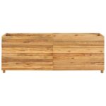 vidaXL Vyvýšený záhon 150x40x55 cm, tíkový masív a oceľ – Obrázok 3