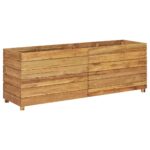 vidaXL Vyvýšený záhon 150x40x55 cm, tíkový masív a oceľ – Obrázok 10