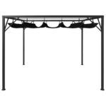 vidaXL Záhradný altánok so zaťahovacou strechou 3x3 m antracitový – Obrázok 4