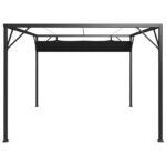 vidaXL Záhradný altánok so zaťahovacou strechou 3x3 m antracitový – Obrázok 6