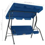 vidaXL Záhradná hojdačka, tmavomodrá 170x110x153 cm, látka – Obrázok 6