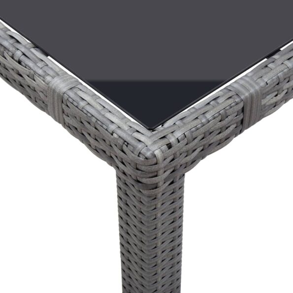 vidaXL 7-dielna vonkajšia jedálenská súprava šedá polyratanová – Obrázok 5