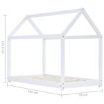 vidaXL Detský posteľný rám biely 70x140 cm borovicový masív – Obrázok 8