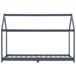 vidaXL Detský posteľný rám sivý  borovicový masív 90x200 cm – Obrázok 3