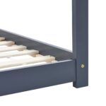 vidaXL Detský posteľný rám sivý  borovicový masív 90x200 cm – Obrázok 6