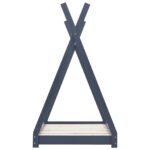 vidaXL Detský posteľný rám sivý 70x140 cm borovicový masív – Obrázok 4