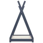 vidaXL Detský posteľný rám sivý borovicový masív 90x200 cm – Obrázok 4