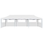 vidaXL Skladací párty stan s 5 bočnými stenami biely 3x9 m – Obrázok 5