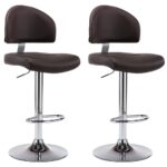 vidaXL Barové stoličky 2 ks hnedé umelá koža – Obrázok 2