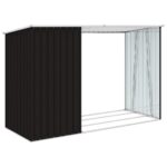 vidaXL Záhradná kôlňa na palivové drevo hnedá 245x98x159 cm pozinkovaná oceľ – Obrázok 5